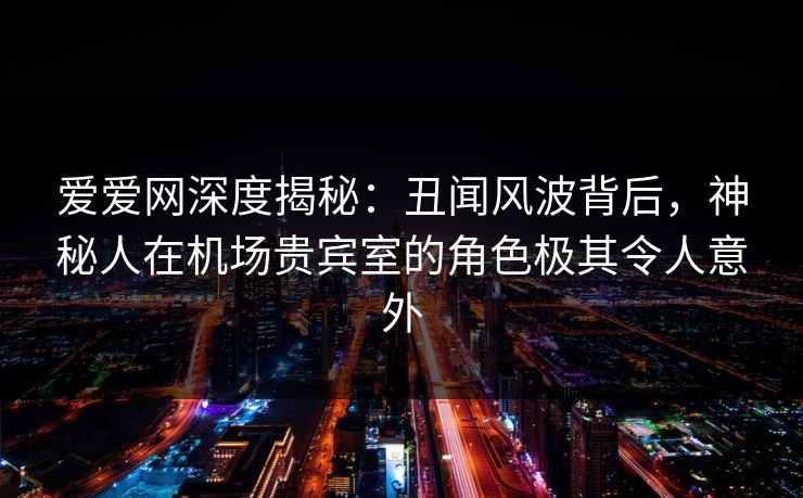 爱爱网深度揭秘：丑闻风波背后，神秘人在机场贵宾室的角色极其令人意外