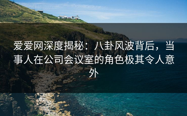 爱爱网深度揭秘：八卦风波背后，当事人在公司会议室的角色极其令人意外