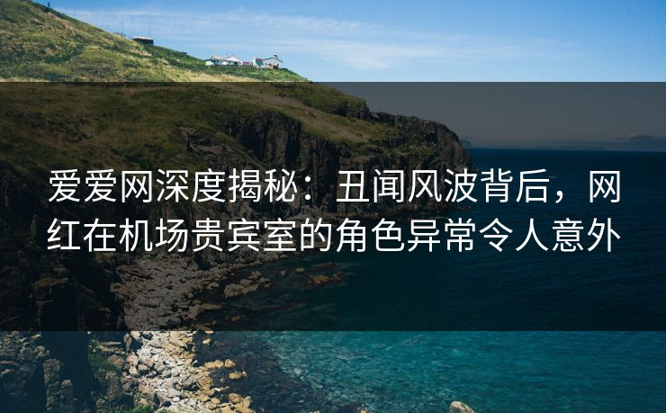 爱爱网深度揭秘：丑闻风波背后，网红在机场贵宾室的角色异常令人意外